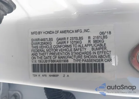 2019 Acura Tlx Tech A-Spec Pkgs from USA, damaged, VIN 19UUB1F66KA001908
